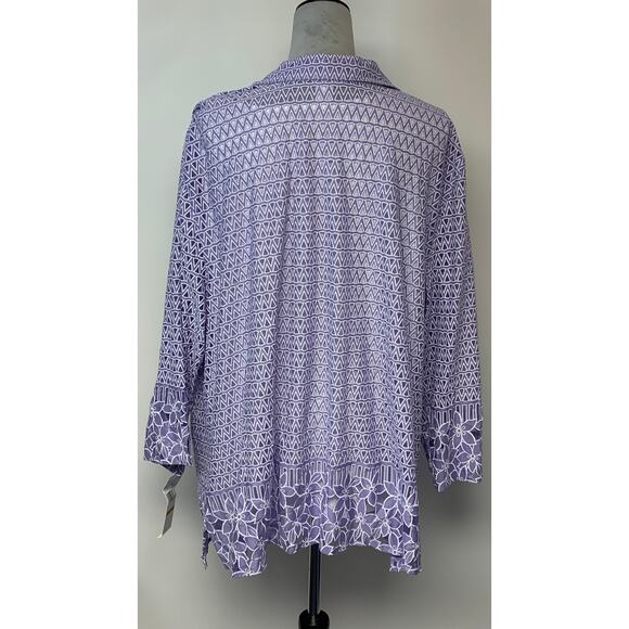 ALFRED DUNNER 2PC BLOUSE SZ 3X Sheer Lavender Pastel Feminine Cottagecore NWT - Picture 4 of 10